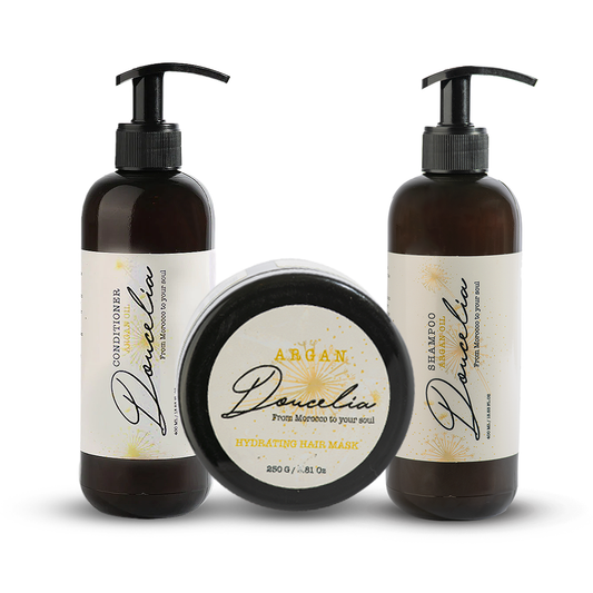 Pack shampoing 400ml + après shampoing 400ml + masque cheveux 250gr